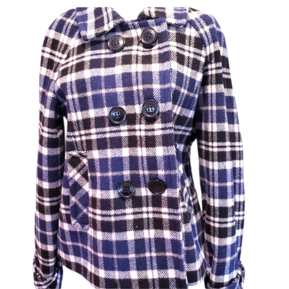 Aeropostale Plaid Wool Blend Peacoat Size‎ XL